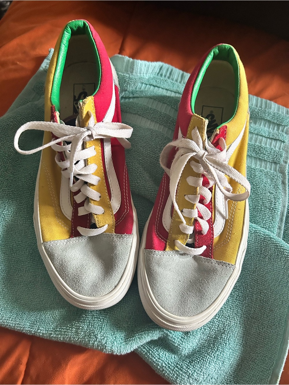 Vans Women's Multicolor Canvas & Suede Low-Top Sneakers - Pink/Yellow/Green